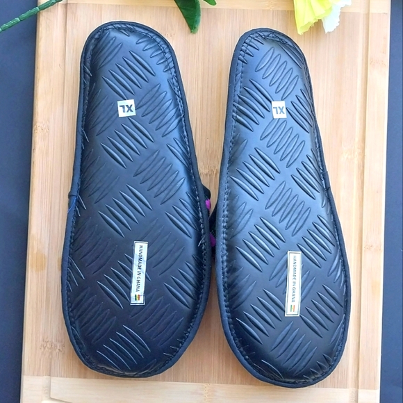 1PR Beautiful African Ankara Cloth House Slippers